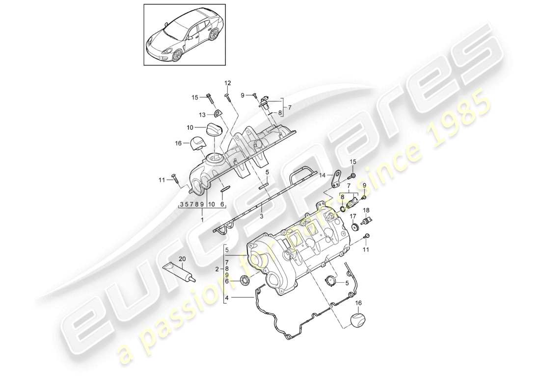 a part diagram from the porsche 2015 (panamera 970) parts catalogue