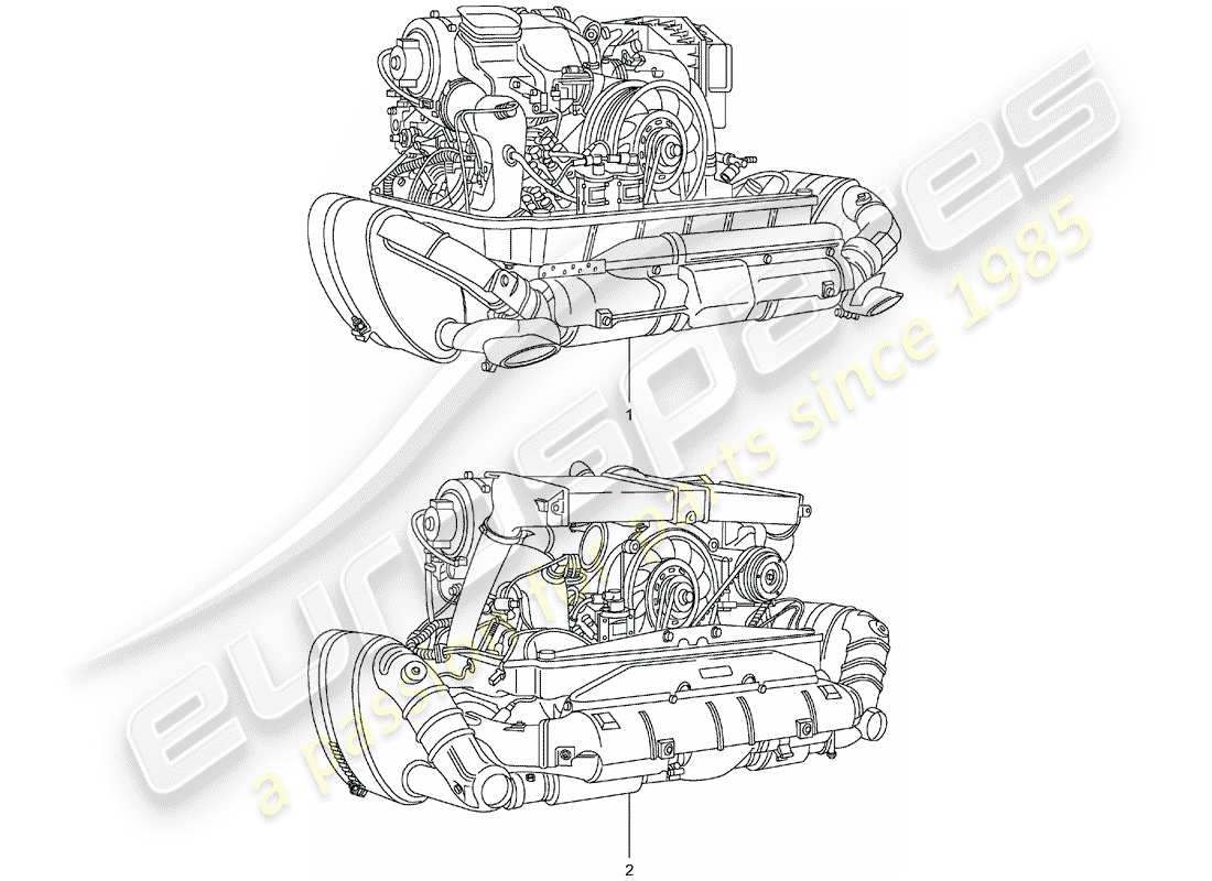 a part diagram from the porsche 1985 (refurbished and exchange catalogue) parts catalogue
