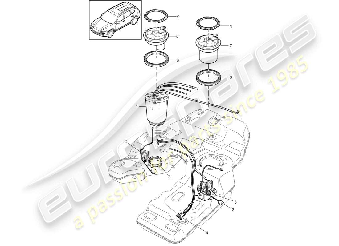 a part diagram from the porsche 2014 (cayenne e2 92a) parts catalogue