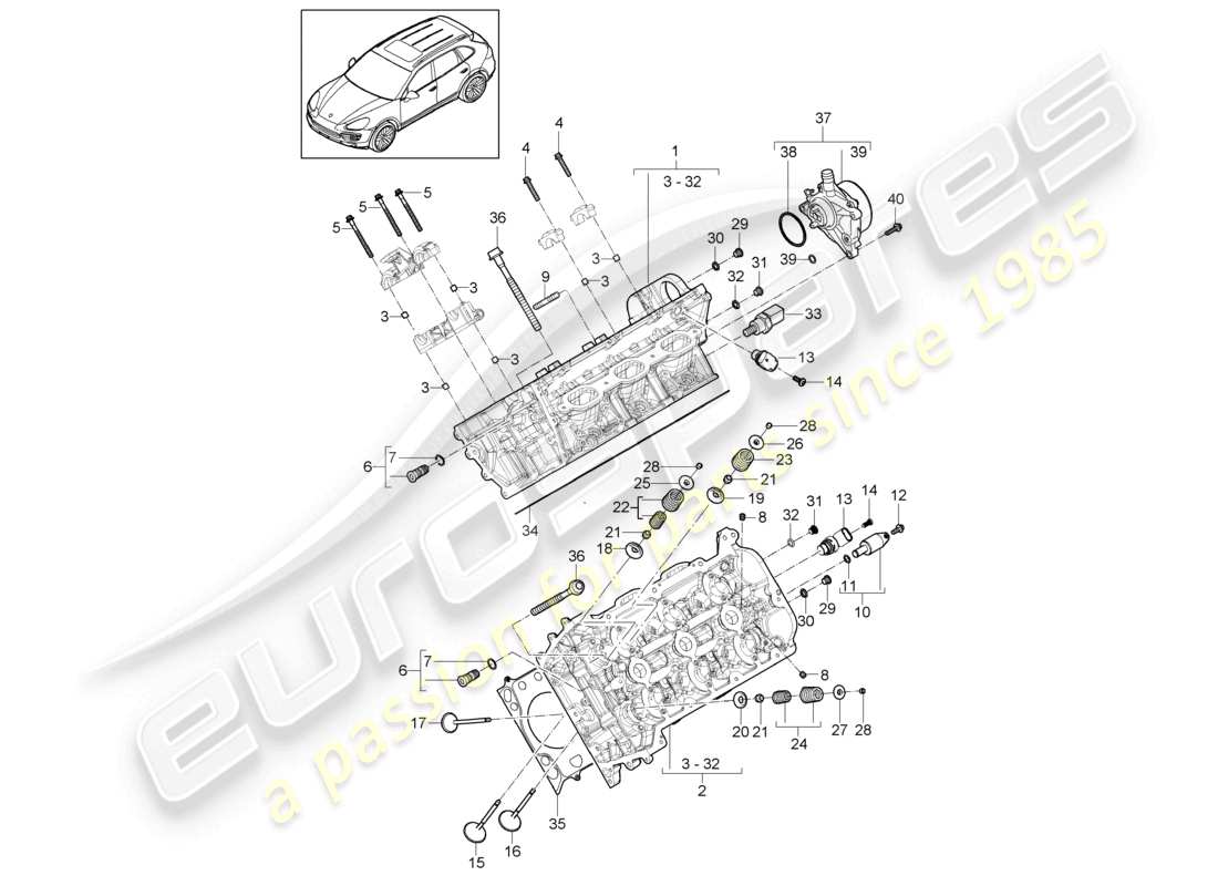 a part diagram from the porsche 2011 (cayenne e2 92a) parts catalogue