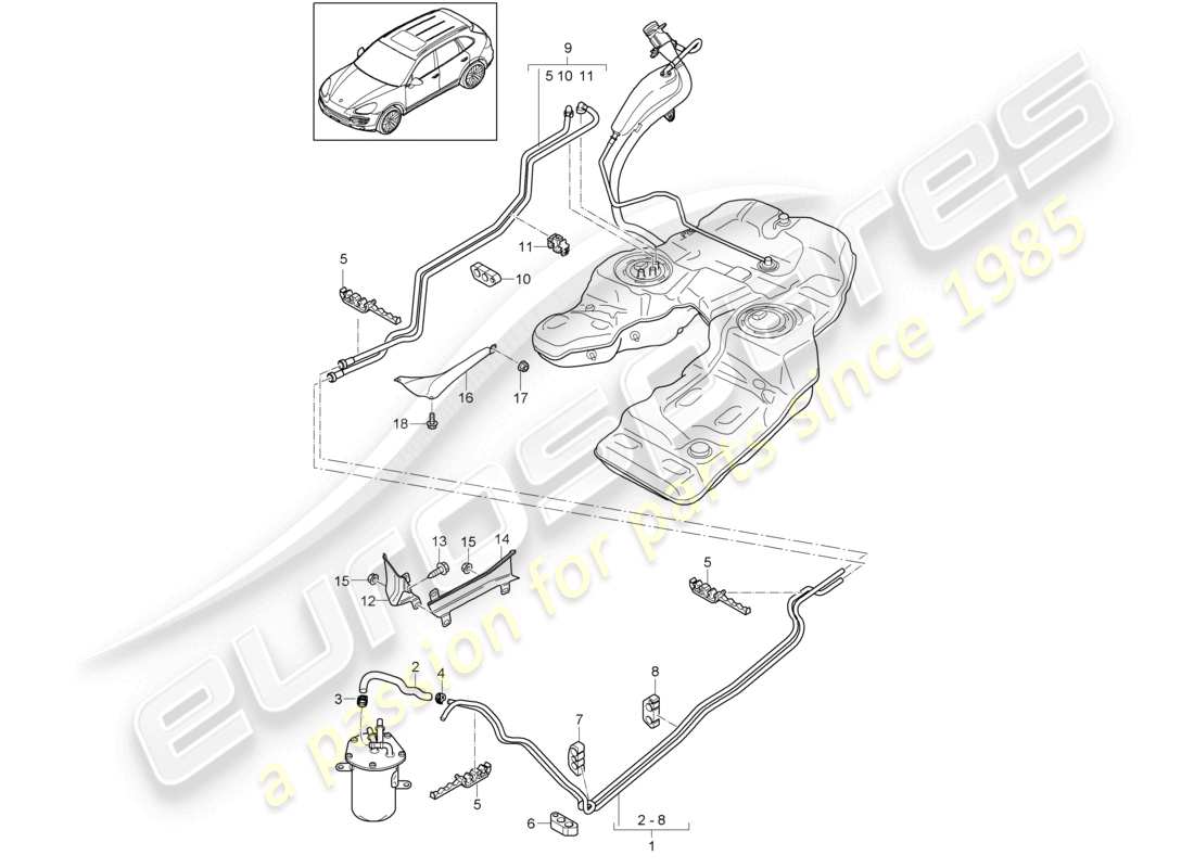 a part diagram from the porsche 2011 (cayenne e2 92a) parts catalogue