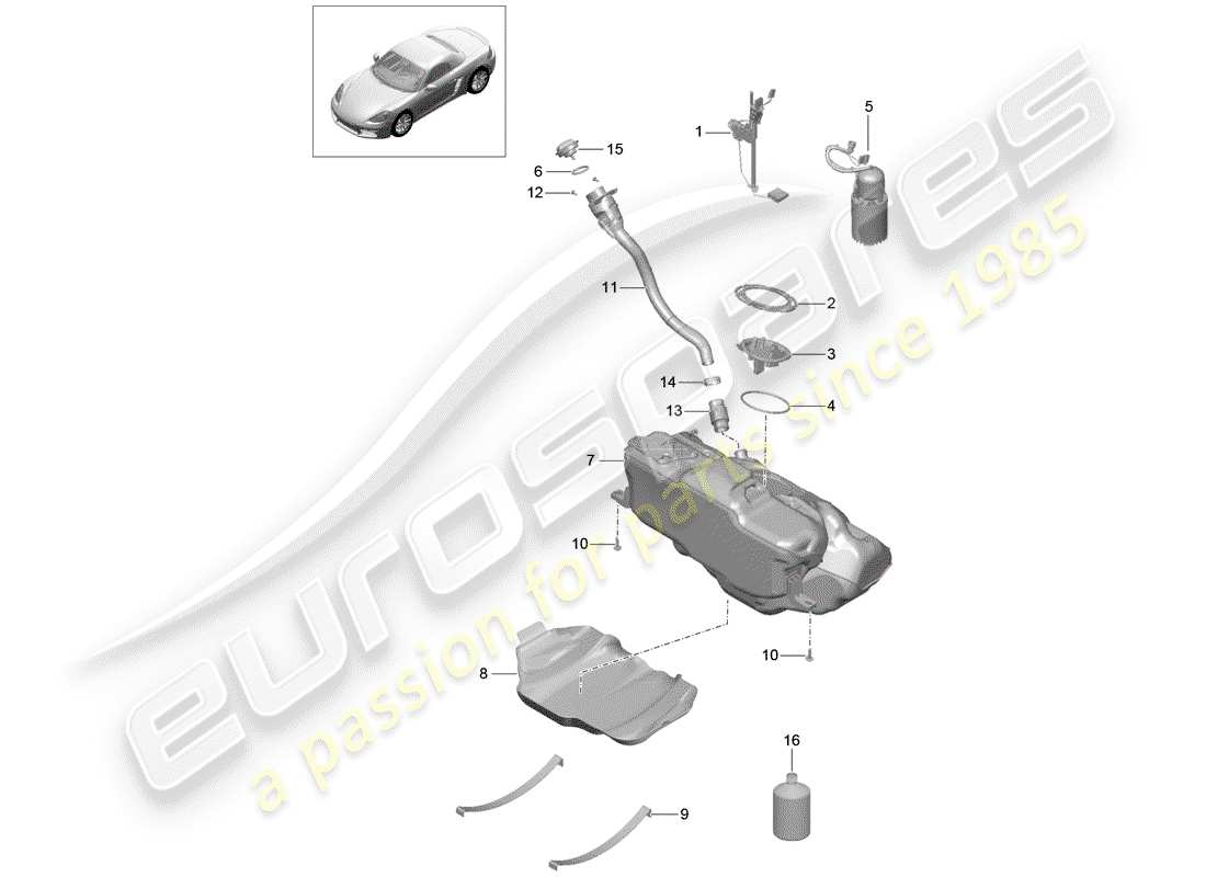 a part diagram from the porsche 2018 (718 boxster) parts catalogue
