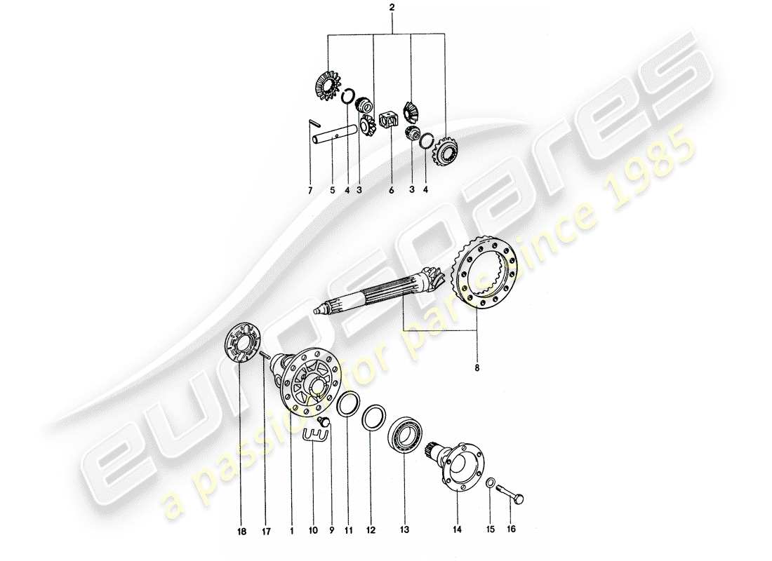 a part diagram from the porsche 1975 (911 turbo) parts catalogue