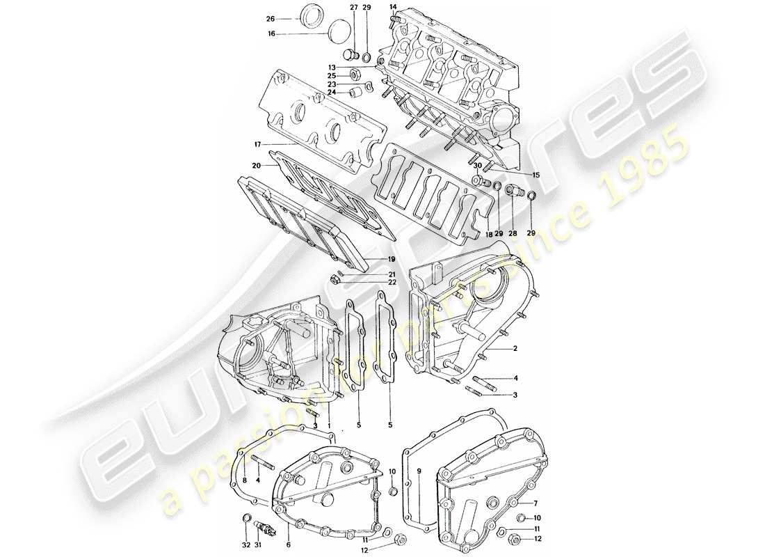 a part diagram from the porsche 1975 (911 turbo) parts catalogue