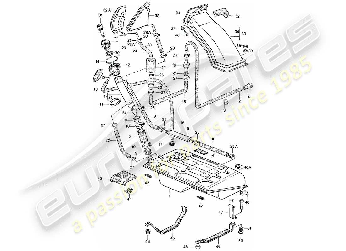 VIEW PARTS DIAGRAMS FROM THE PORSCHE 924 PARTS CATALOGUE a part diagram from the porsche 924 parts catalogue