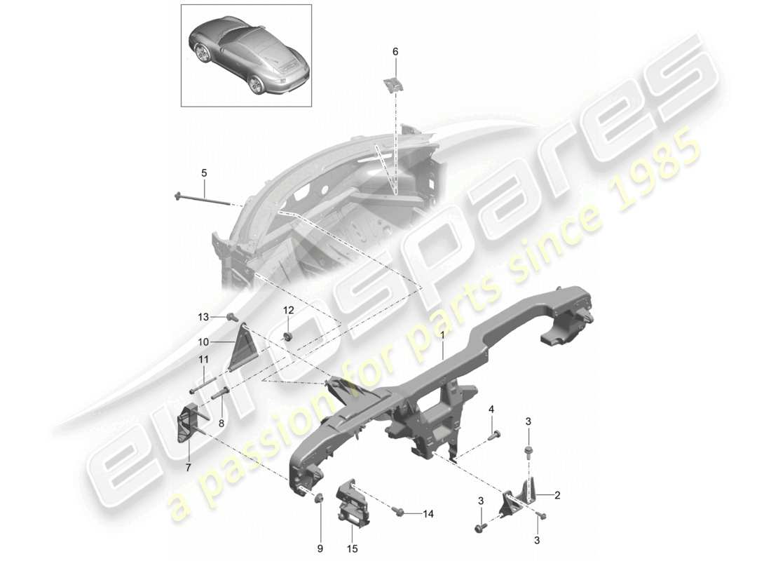 a part diagram from the porsche 991 parts catalogue