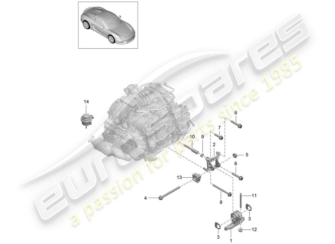 a part diagram from the porsche 2016 (981 boxster spyder) parts catalogue