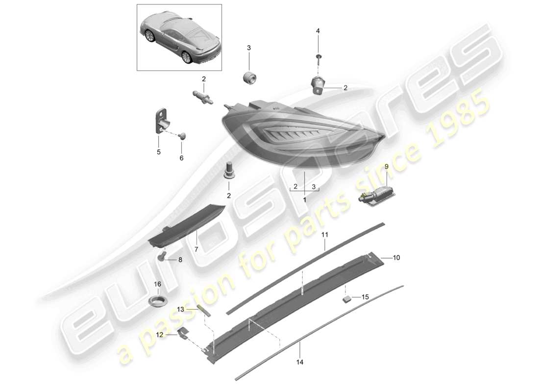 a part diagram from the porsche 2016 (981 cayman gt4) parts catalogue