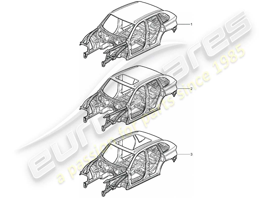 a part diagram from the porsche cayenne parts catalogue