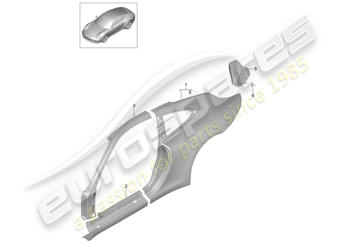 a part diagram from the porsche 2013 (991-1) parts catalogue
