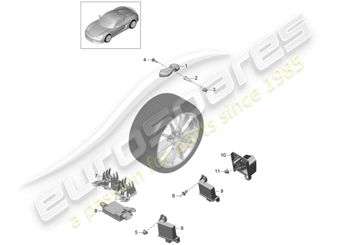 a part diagram from the porsche 2016 (981 boxster spyder) parts catalogue