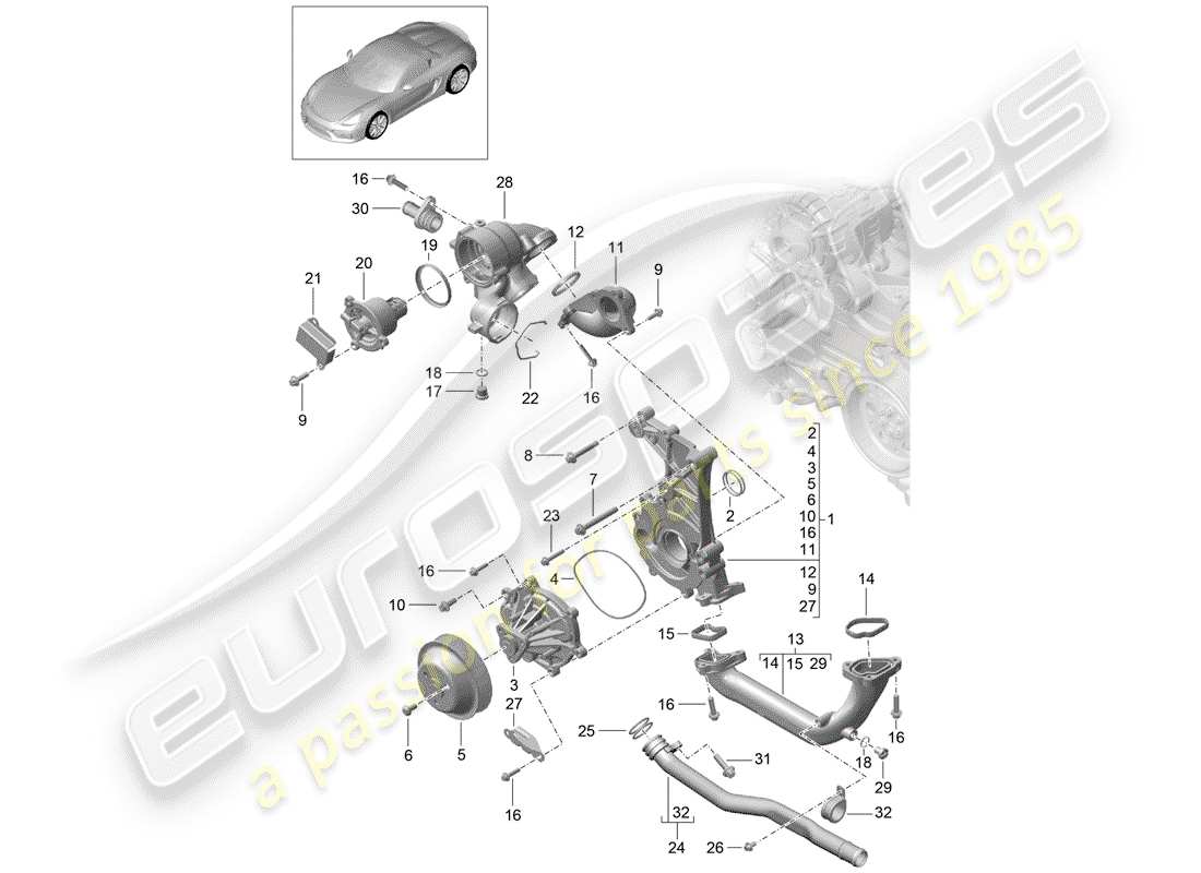 a part diagram from the porsche boxster parts catalogue