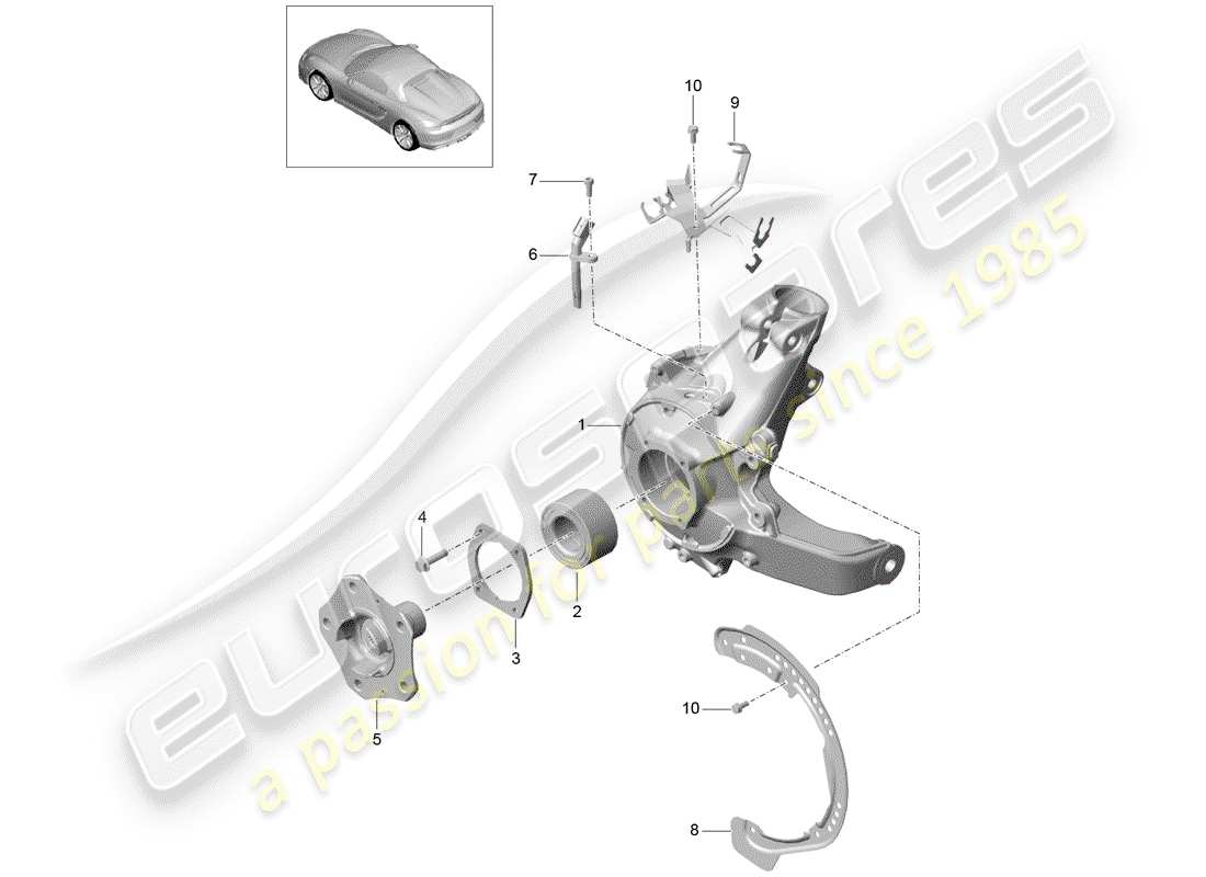 a part diagram from the porsche 2016 (981 boxster spyder) parts catalogue