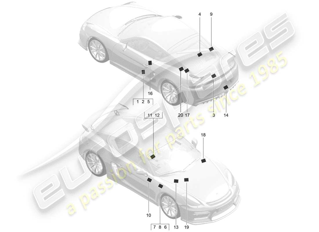 a part diagram from the porsche cayman parts catalogue