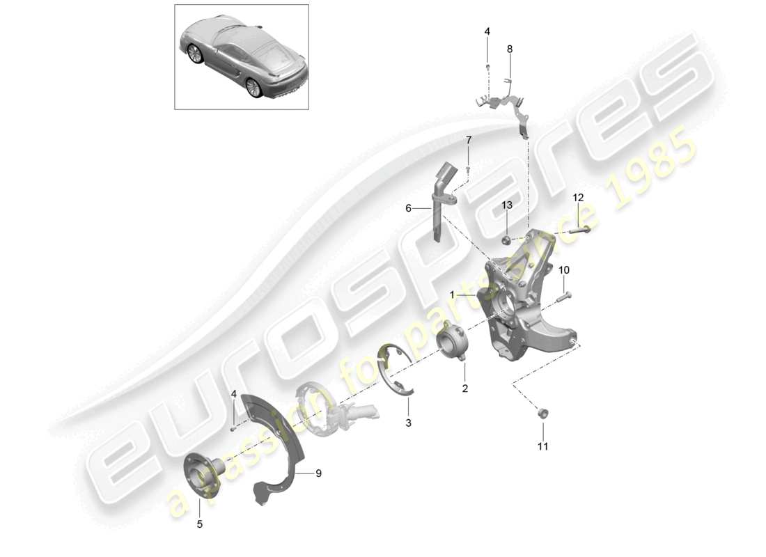 a part diagram from the porsche cayman parts catalogue
