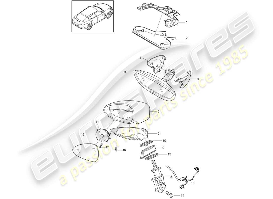 VIEW PARTS DIAGRAMS FROM THE PORSCHE PANAMERA PARTS CATALOGUE a part diagram from the porsche panamera parts catalogue