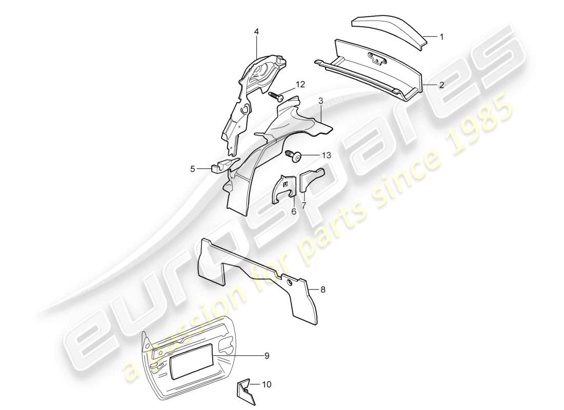 a part diagram from the porsche 2001 (986 boxster) parts catalogue