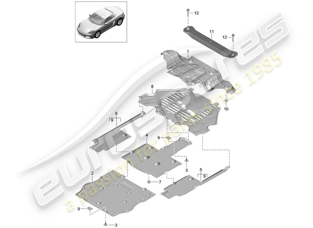 a part diagram from the porsche boxster parts catalogue