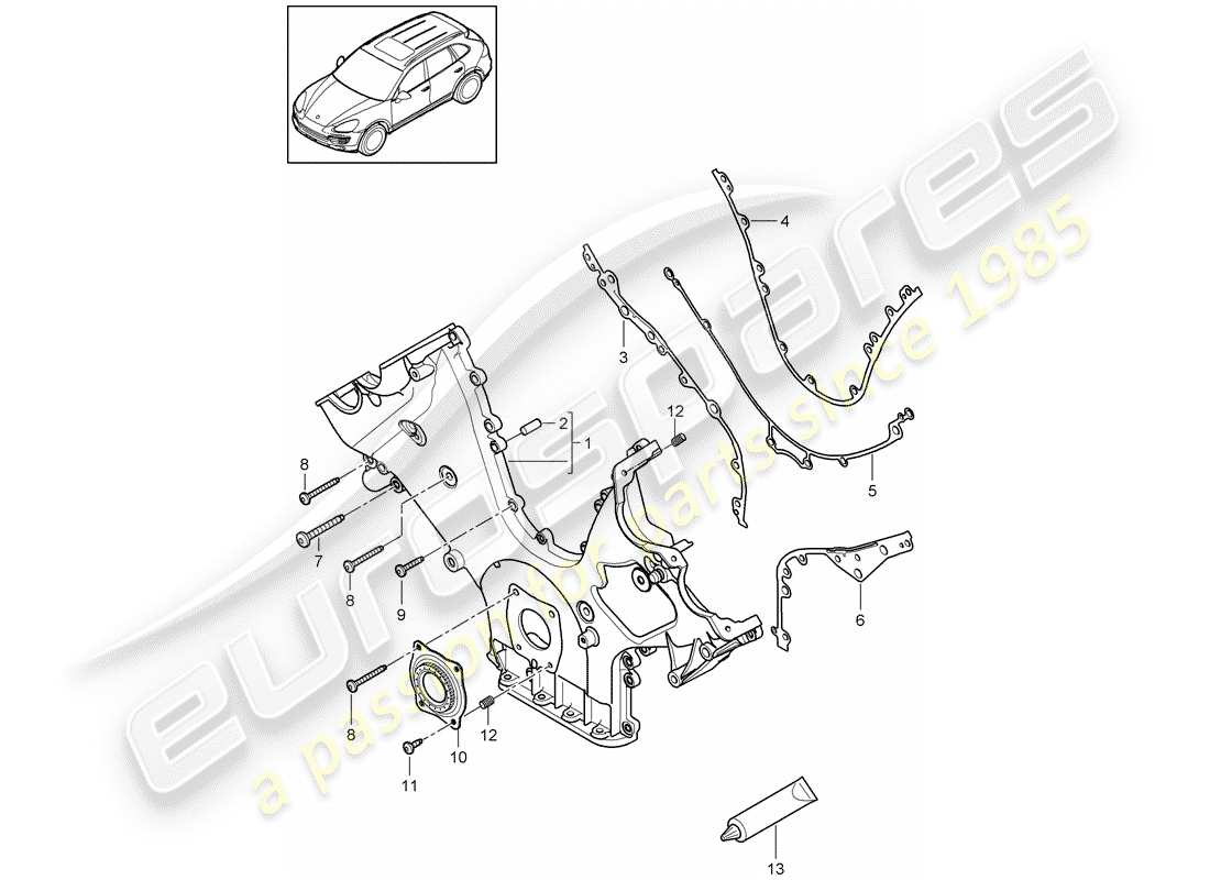a part diagram from the porsche 2016 (cayenne e2 92a) parts catalogue