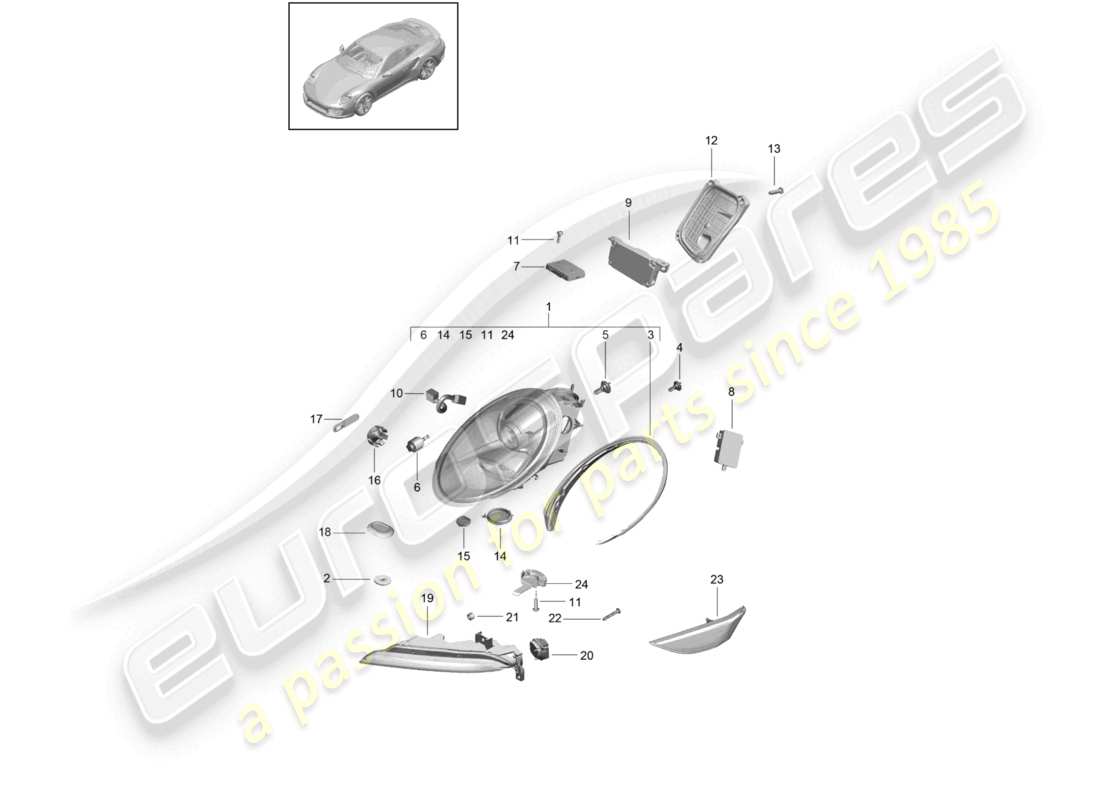 VIEW PARTS DIAGRAMS FROM THE PORSCHE 991 PARTS CATALOGUE a part diagram from the porsche 991 parts catalogue