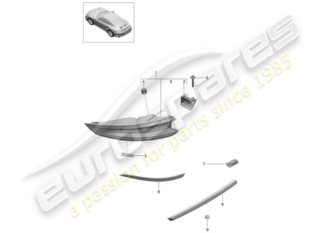 VIEW PARTS DIAGRAMS FROM THE PORSCHE 991 PARTS CATALOGUE a part diagram from the porsche 991 parts catalogue