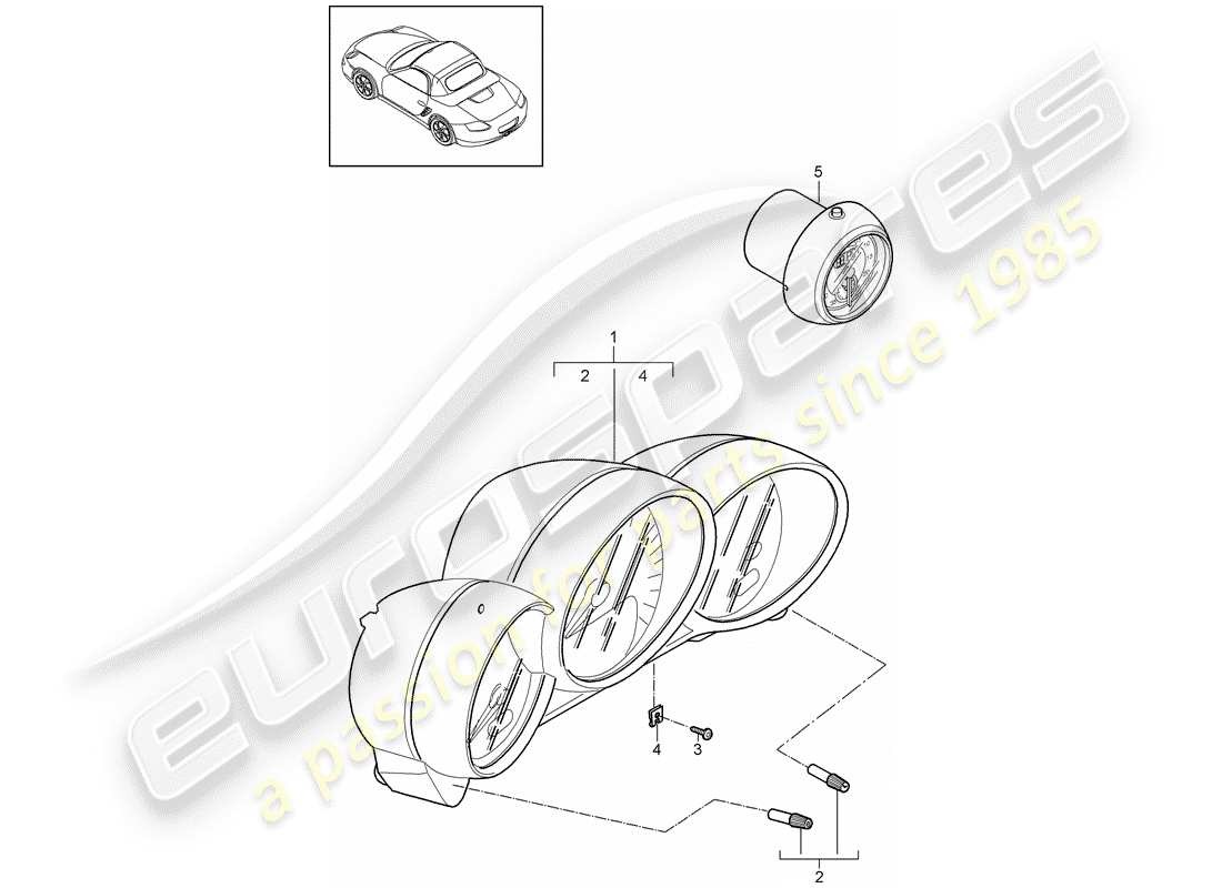 a part diagram from the porsche 2011 (987 boxster) parts catalogue