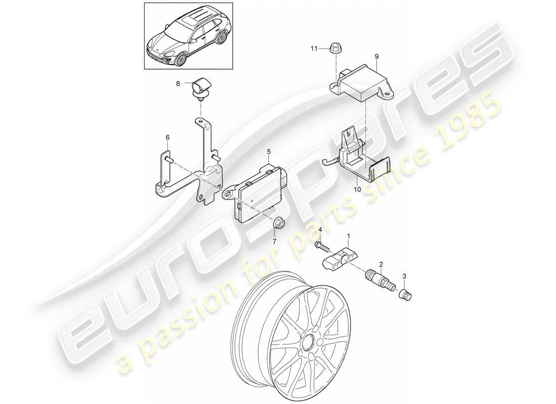 VIEW PARTS DIAGRAMS FROM THE PORSCHE CAYENNE PARTS CATALOGUE a part diagram from the porsche cayenne parts catalogue