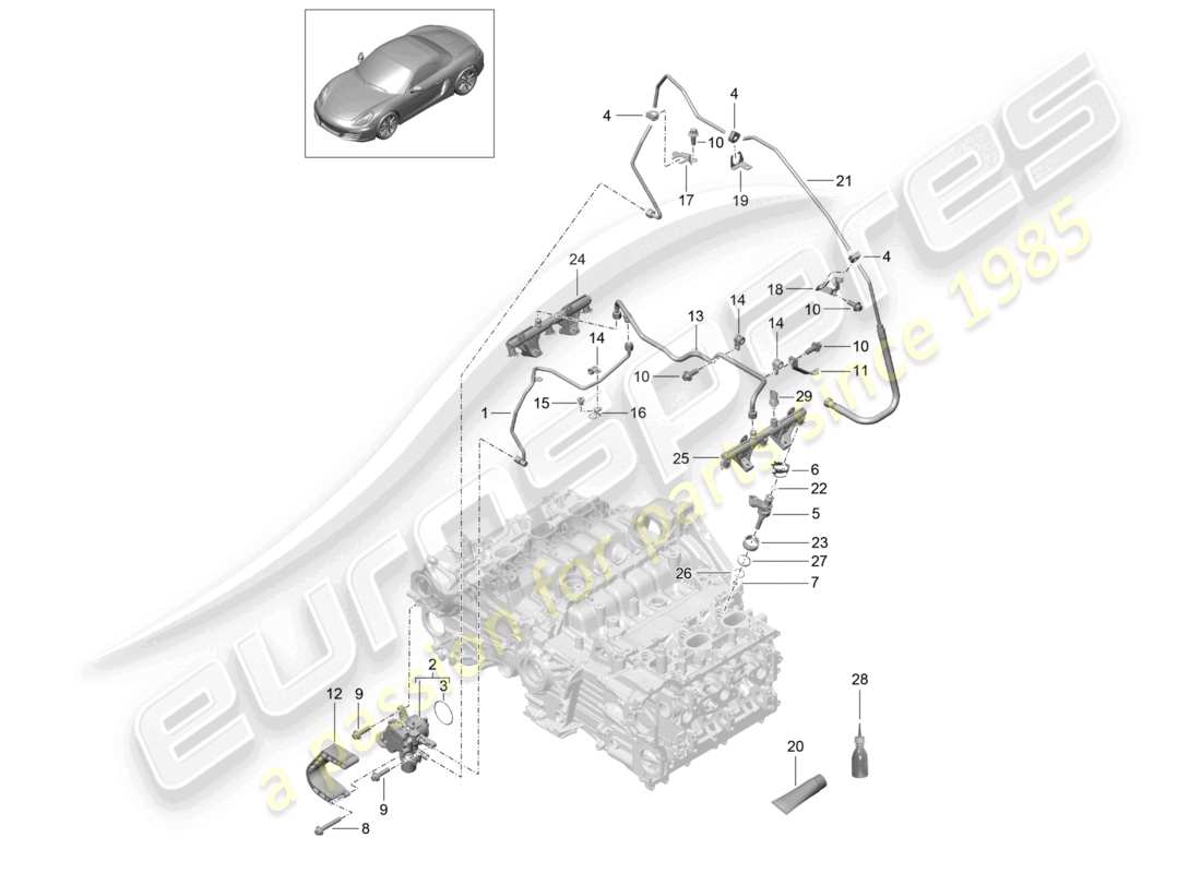 VIEW PARTS DIAGRAMS FROM THE PORSCHE BOXSTER PARTS CATALOGUE a part diagram from the porsche boxster parts catalogue
