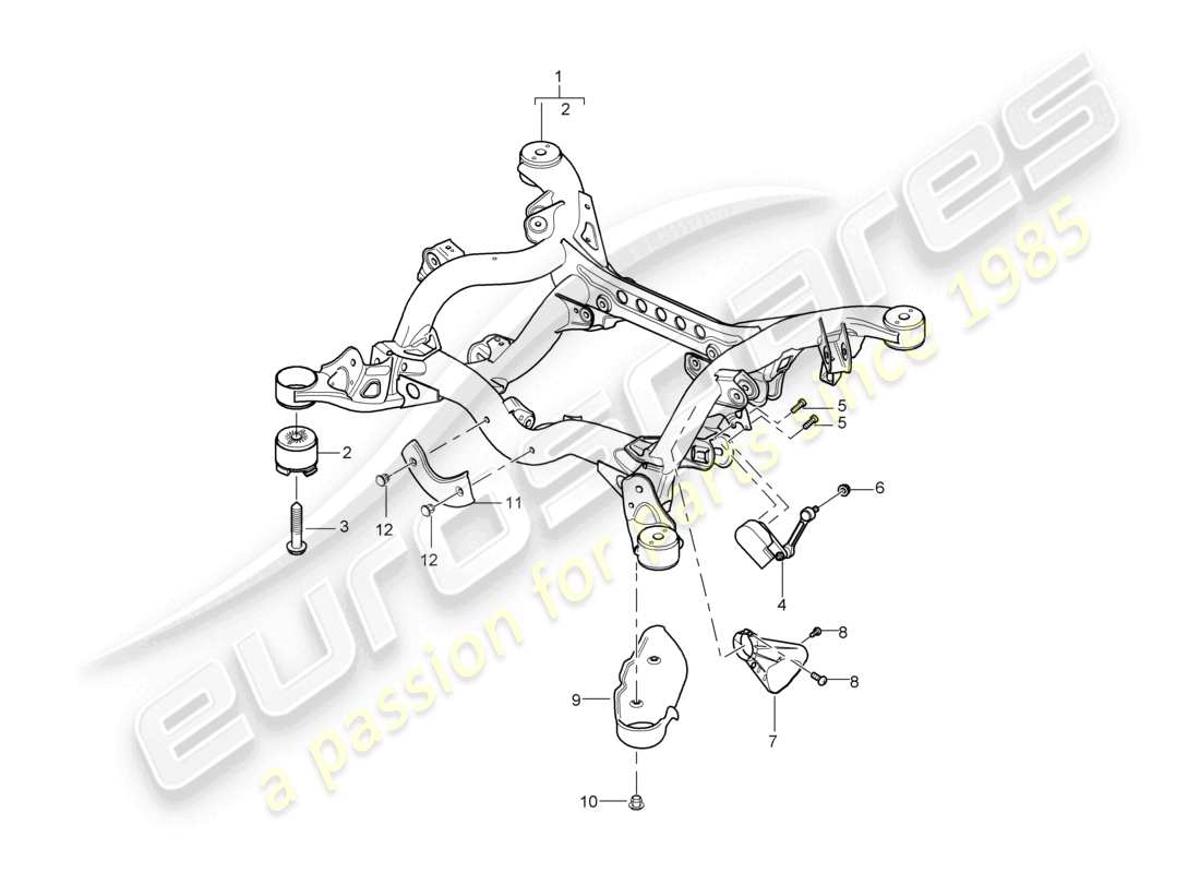 a part diagram from the porsche 2008 (cayenne e1 9pa) parts catalogue