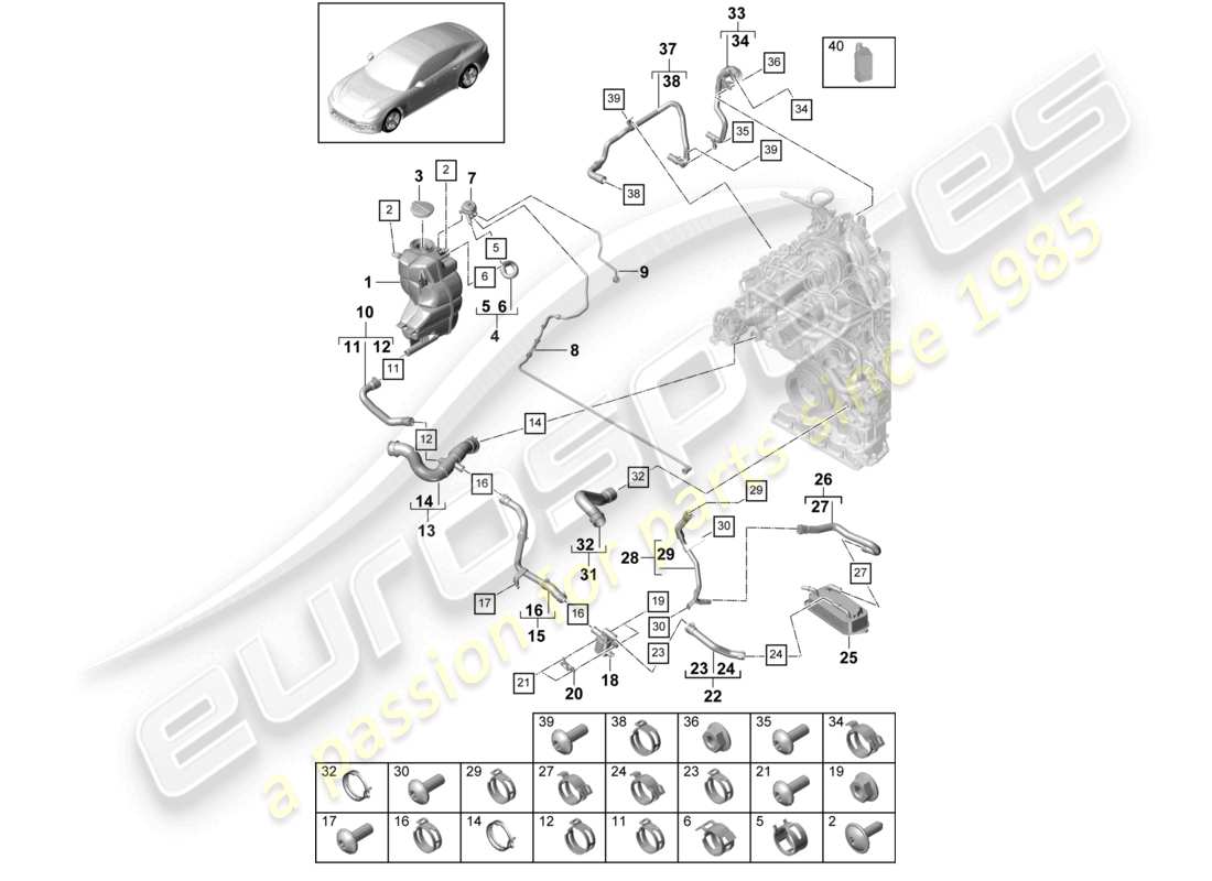 a part diagram from the porsche panamera parts catalogue