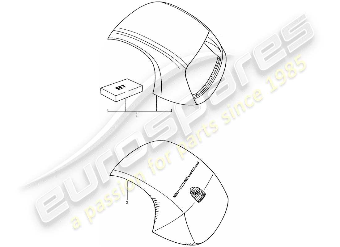 VIEW PARTS DIAGRAMS FROM THE PORSCHE ACCESSORIES AND TEQUIPMENT PARTS CATALOGUE a part diagram from the porsche accessories and tequipment parts catalogue