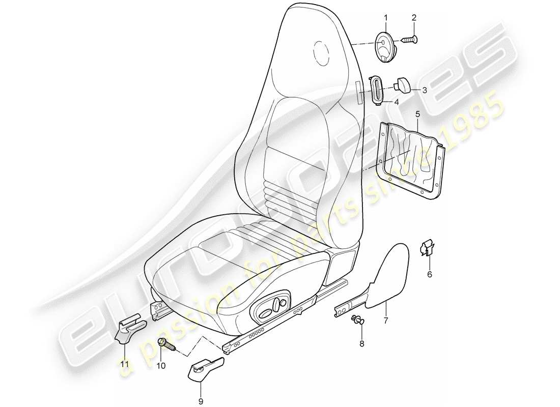 a part diagram from the porsche 1997 (986 boxster) parts catalogue