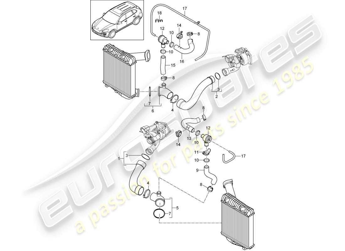 a part diagram from the porsche cayenne parts catalogue