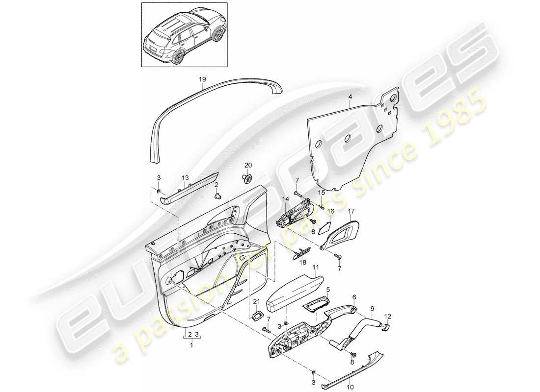 a part diagram from the porsche 2016 (cayenne e2 92a) parts catalogue