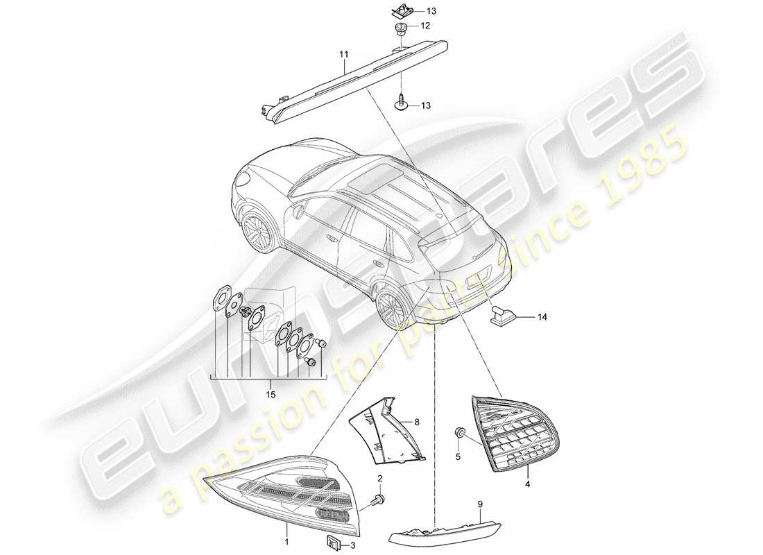 a part diagram from the porsche cayenne parts catalogue