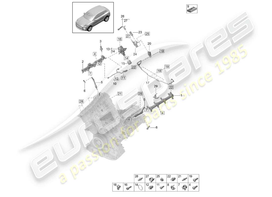 VIEW PARTS DIAGRAMS FROM THE PORSCHE MACAN PARTS CATALOGUE a part diagram from the porsche macan parts catalogue