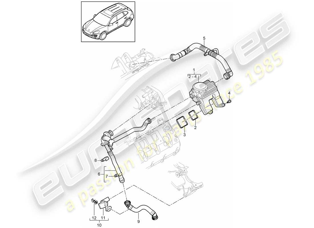 a part diagram from the porsche cayenne parts catalogue