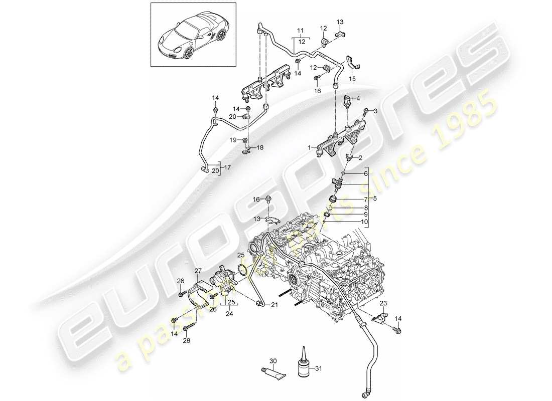 a part diagram from the porsche 2011 (987 boxster) parts catalogue