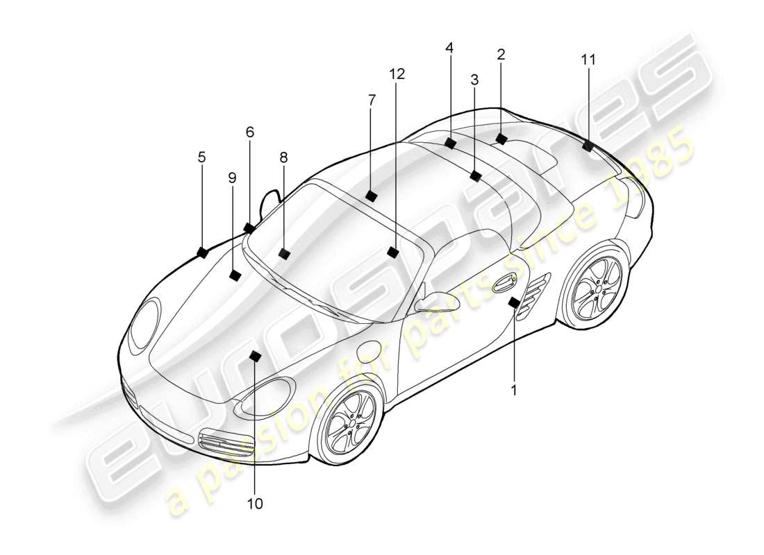 a part diagram from the porsche 2009 (987 boxster) parts catalogue