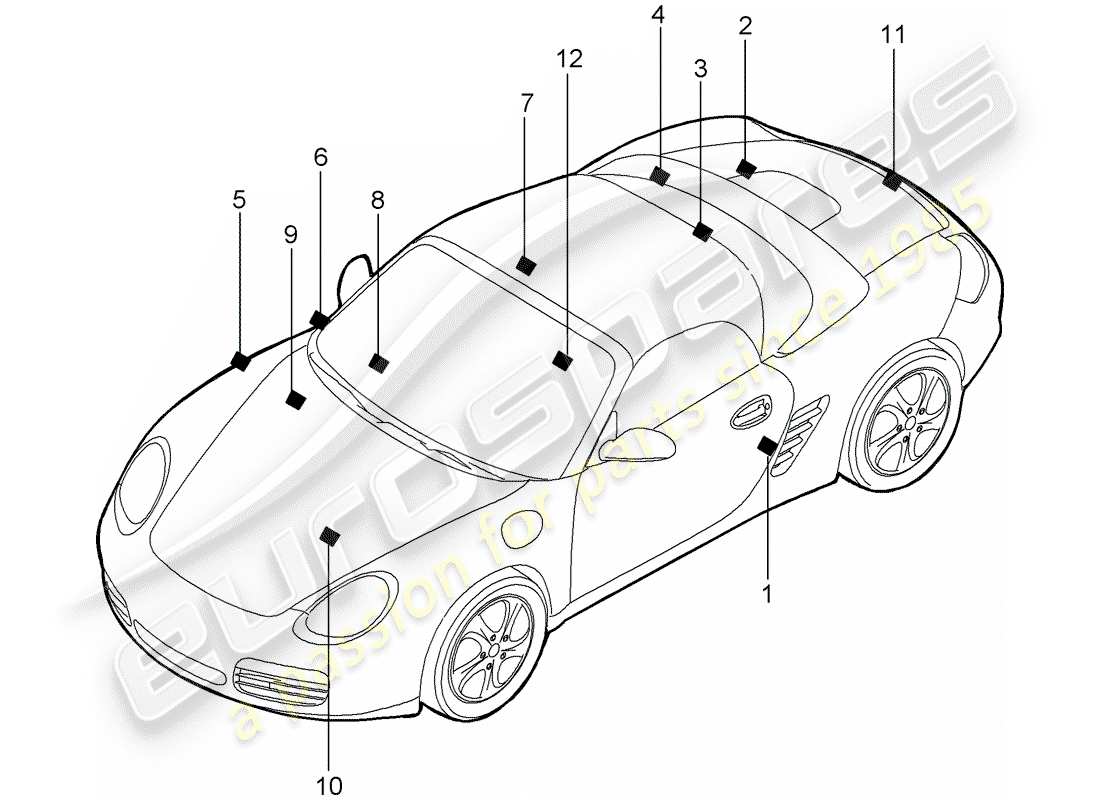 a part diagram from the porsche boxster parts catalogue