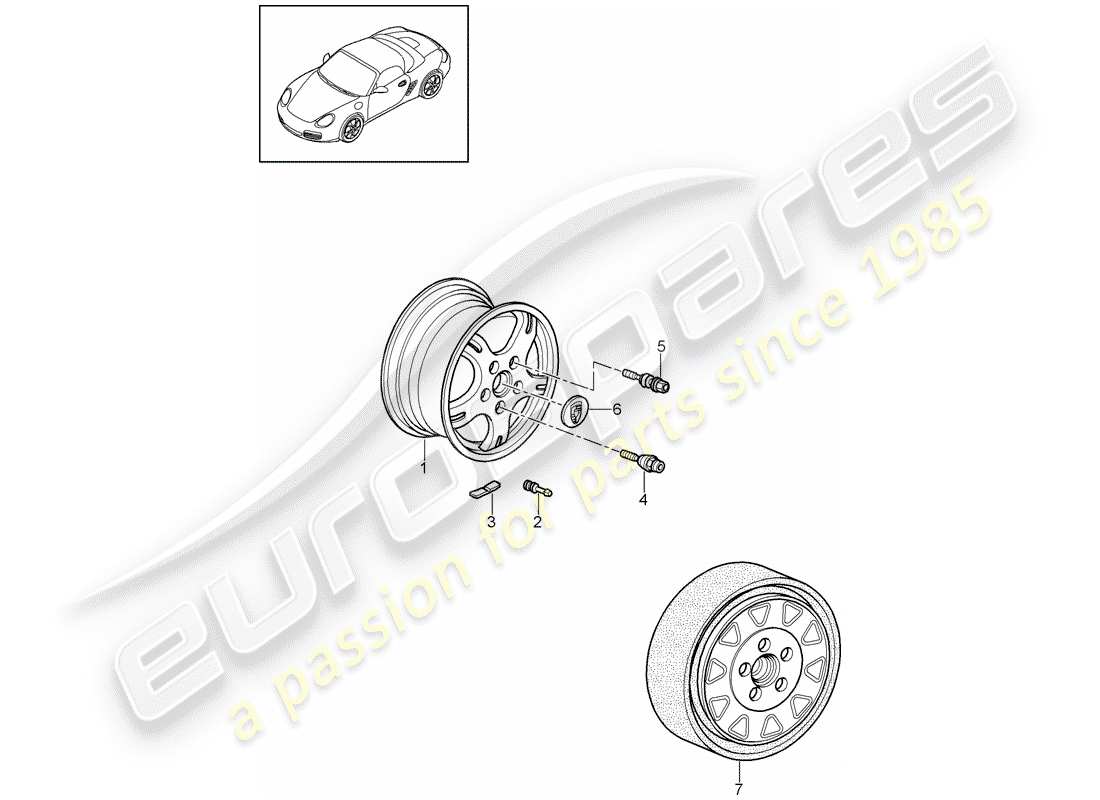 a part diagram from the porsche 2010 (987 boxster) parts catalogue