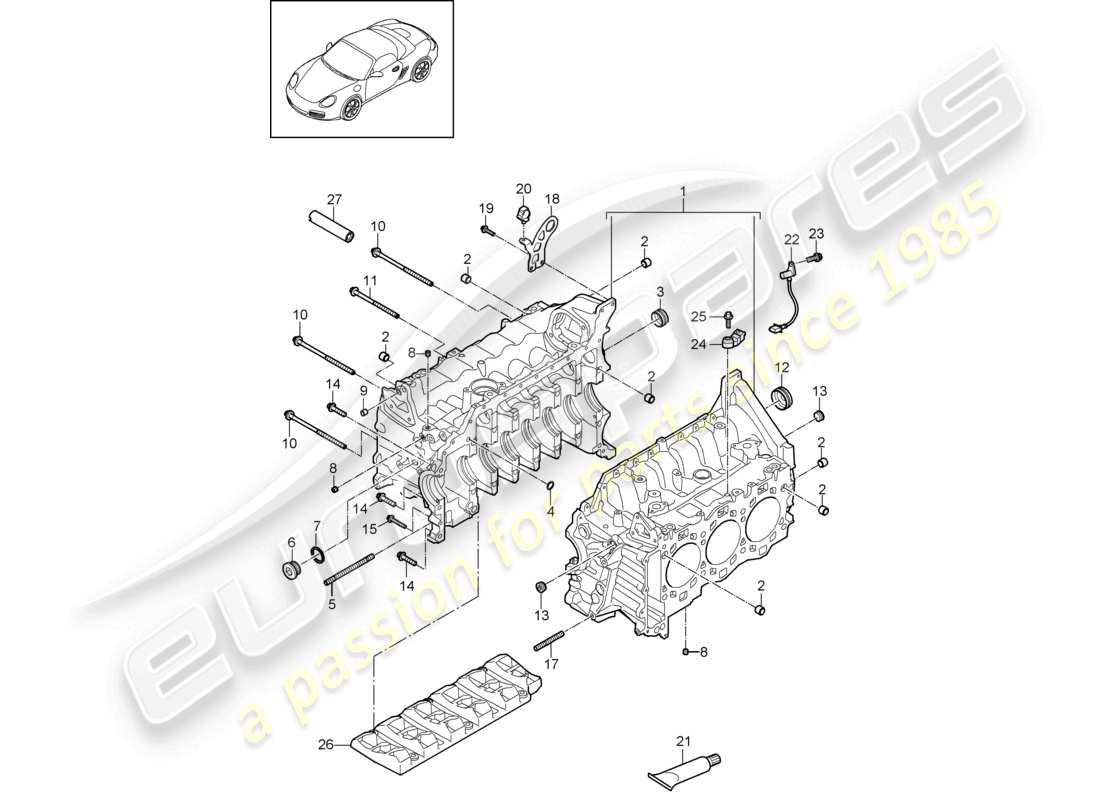 VIEW PARTS DIAGRAMS FROM THE PORSCHE BOXSTER PARTS CATALOGUE a part diagram from the porsche boxster parts catalogue