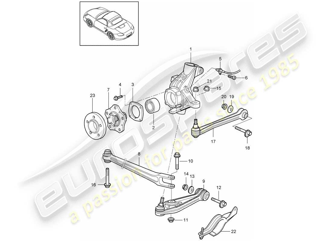 a part diagram from the porsche 2010 (987 boxster) parts catalogue