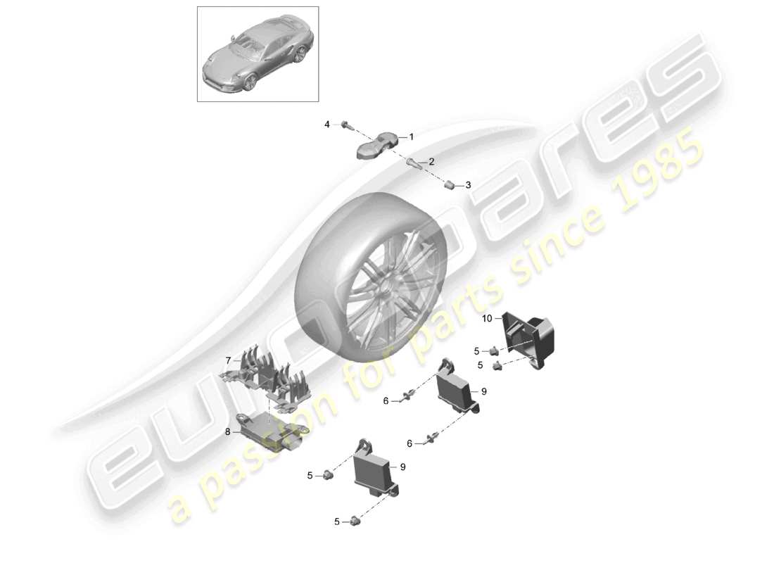 a part diagram from the porsche 991 parts catalogue