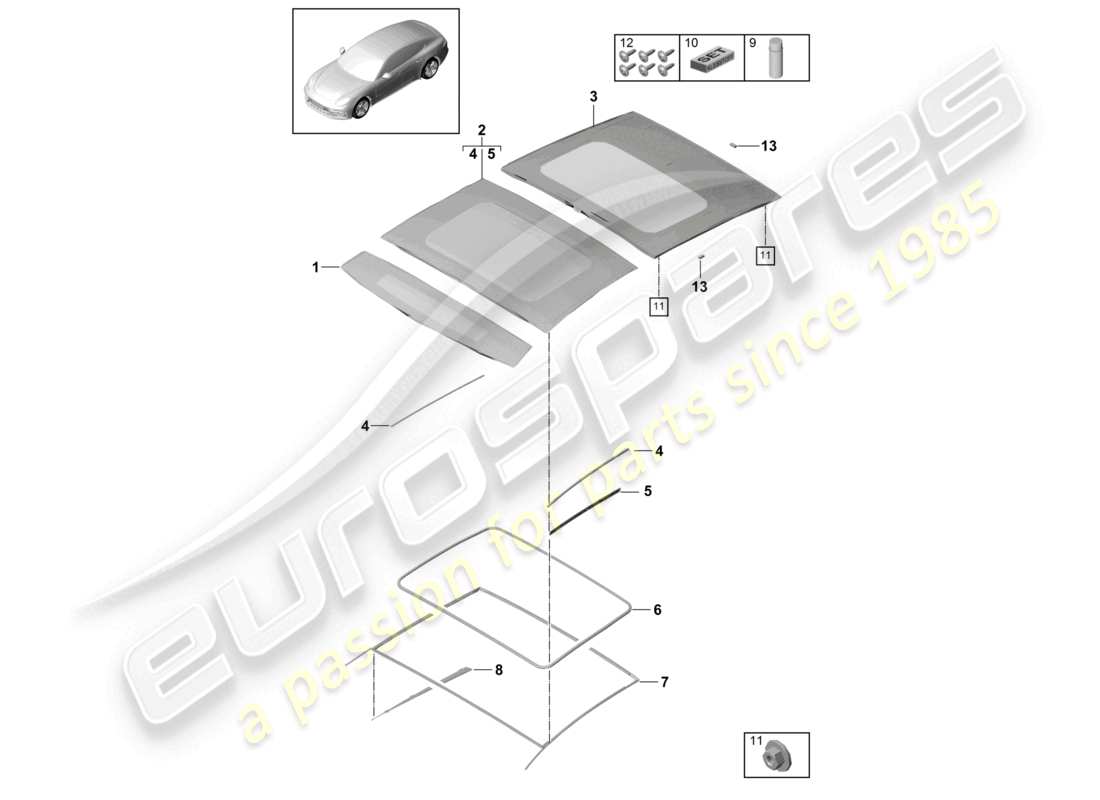 VIEW PARTS DIAGRAMS FROM THE PORSCHE PANAMERA PARTS CATALOGUE a part diagram from the porsche panamera parts catalogue