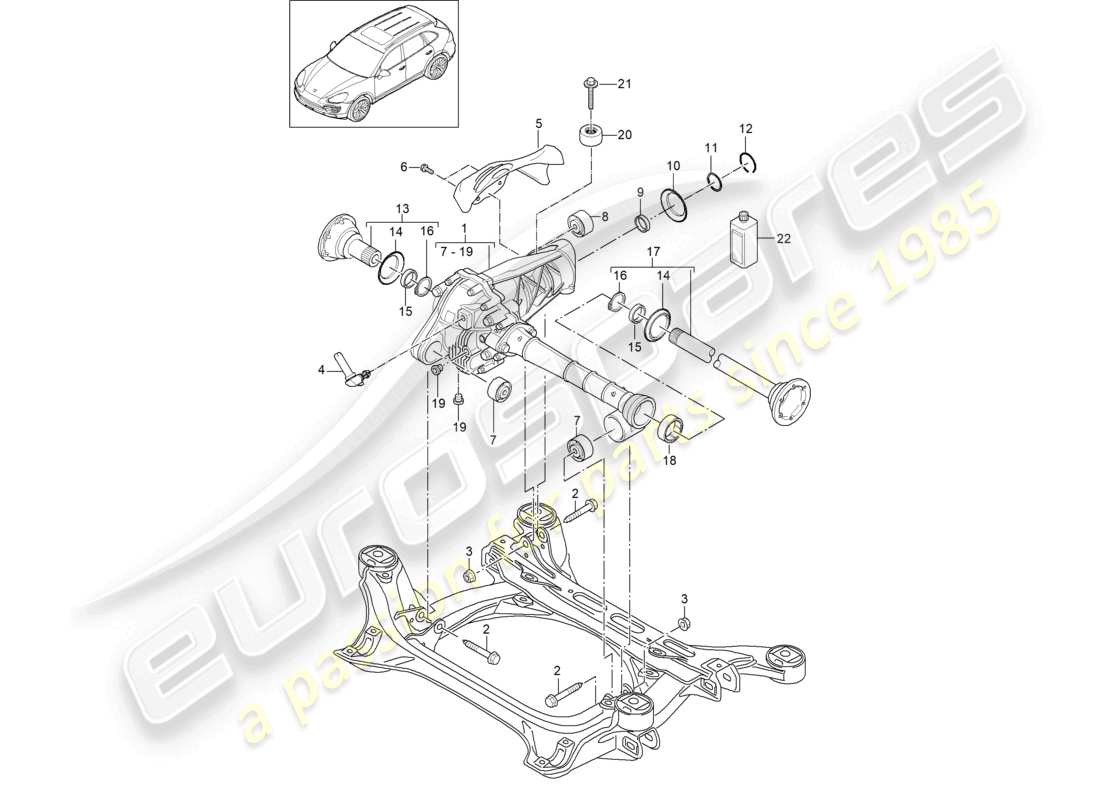 a part diagram from the porsche cayenne parts catalogue