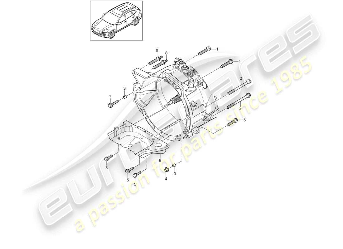 VIEW PARTS DIAGRAMS FROM THE PORSCHE CAYENNE PARTS CATALOGUE a part diagram from the porsche cayenne parts catalogue