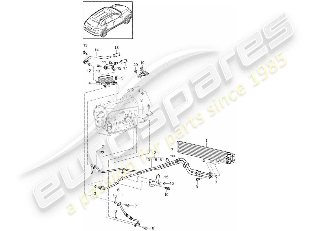 a part diagram from the porsche cayenne parts catalogue