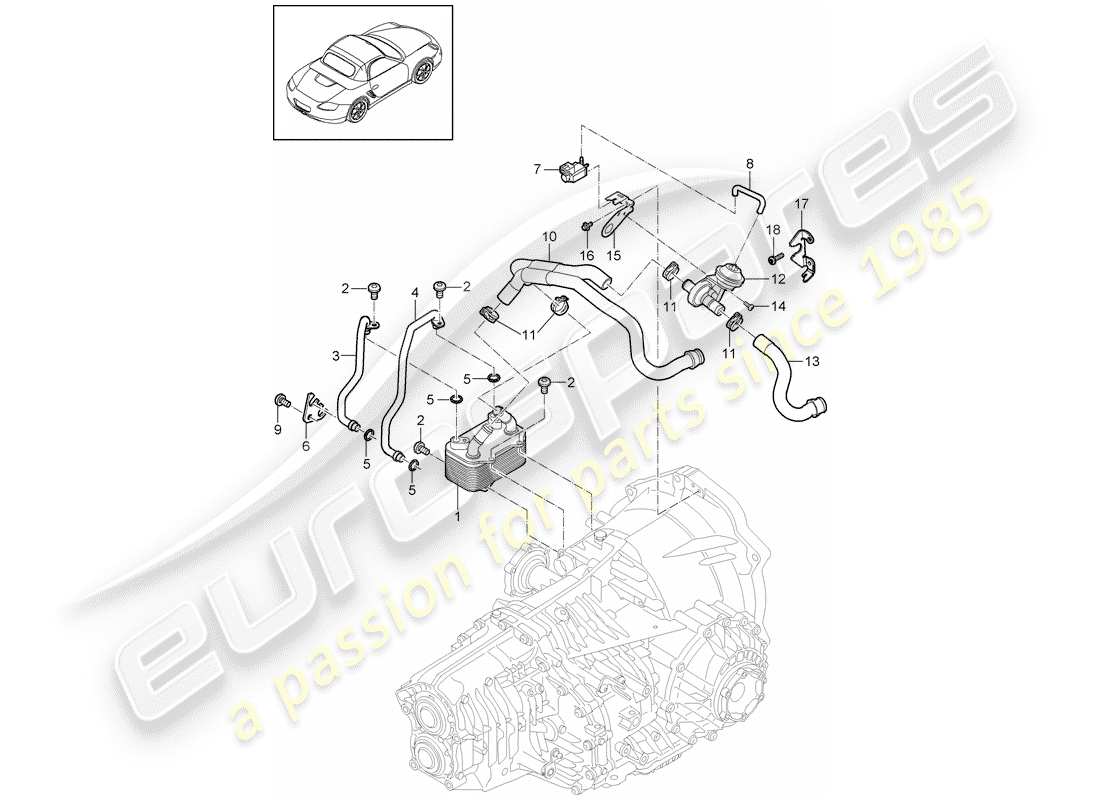 a part diagram from the porsche boxster parts catalogue