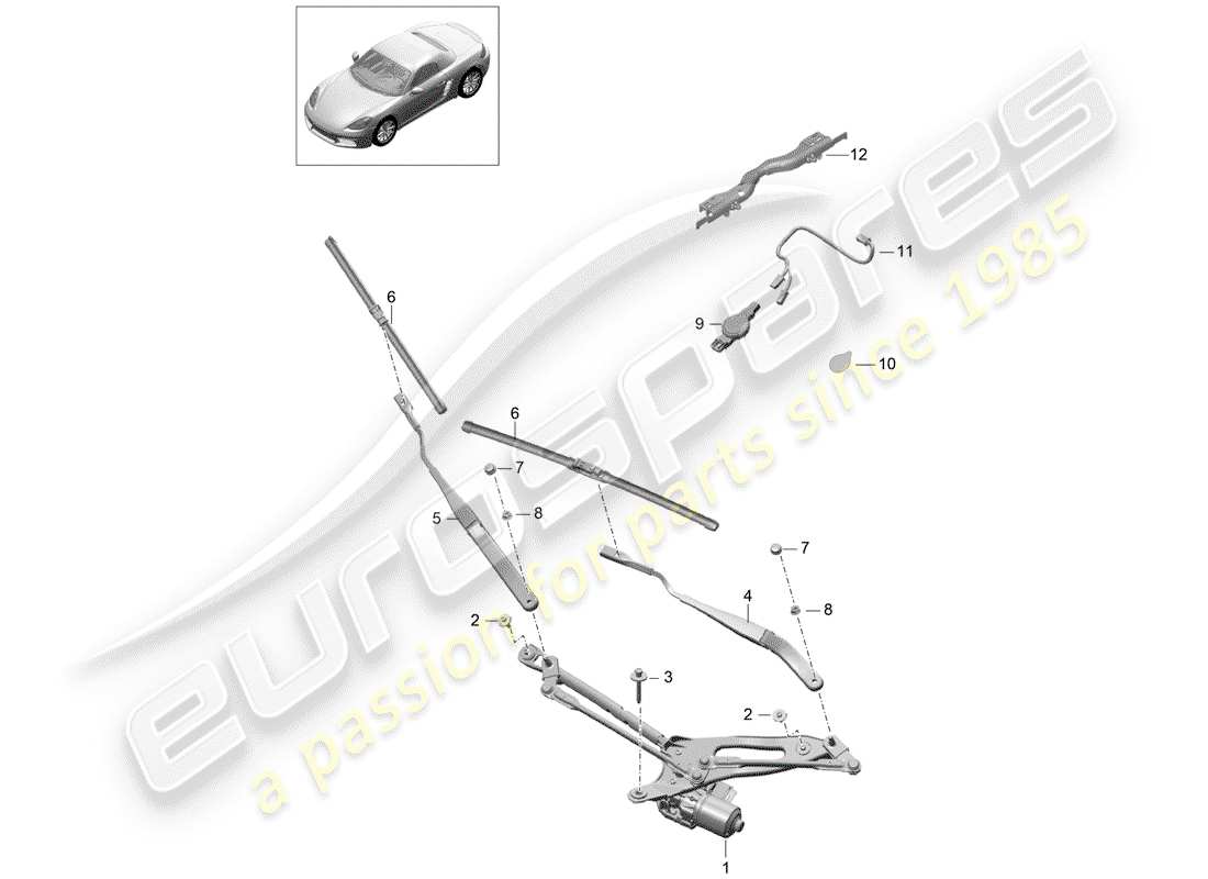 a part diagram from the porsche 2018 (718 boxster) parts catalogue